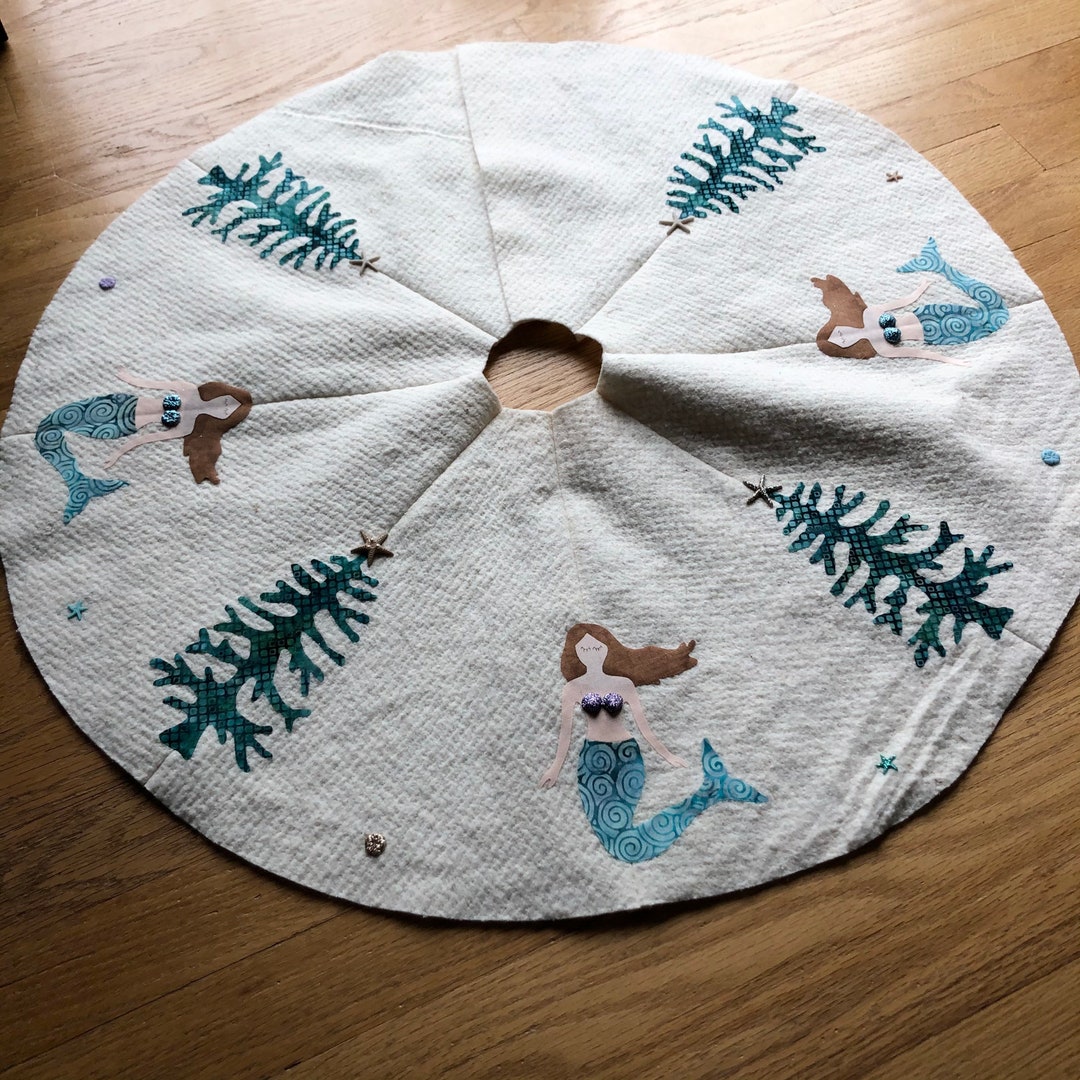 Mermaid Medium Size Tree Skirt, Nautical Christmas Decorations - Etsy