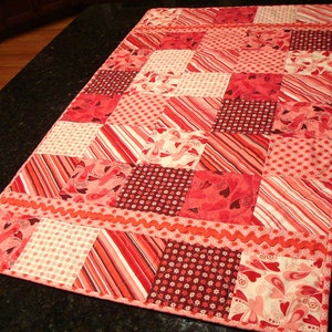 Chemistry Handmade Quilted Table Runner or Topper Valentine's Day Decoration image 1