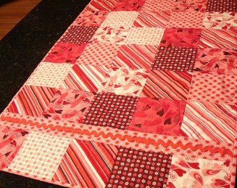 Chemistry Handmade Quilted Table Runner or Topper - Valentine's Day Decoration