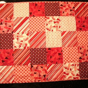 Chemistry Handmade Quilted Table Runner or Topper Valentine's Day Decoration image 3