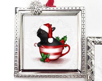 Black Bunny Ornament / Bunny Ornament With Name / Rabbit Ornament / Black Bunny / Custom Bunny Ornament / Black Rabbit / Rabbit
