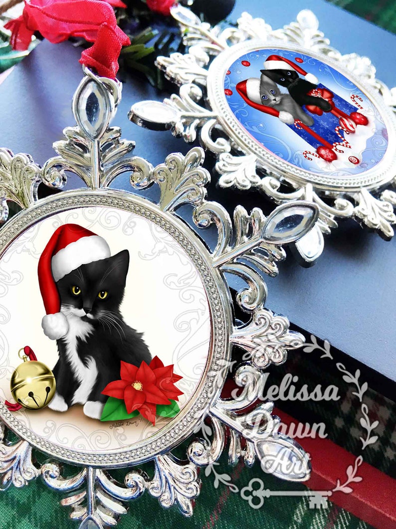 Tuxedo Cat Ornament / Personalized Cat Ornament / Cat Ornament Etsy