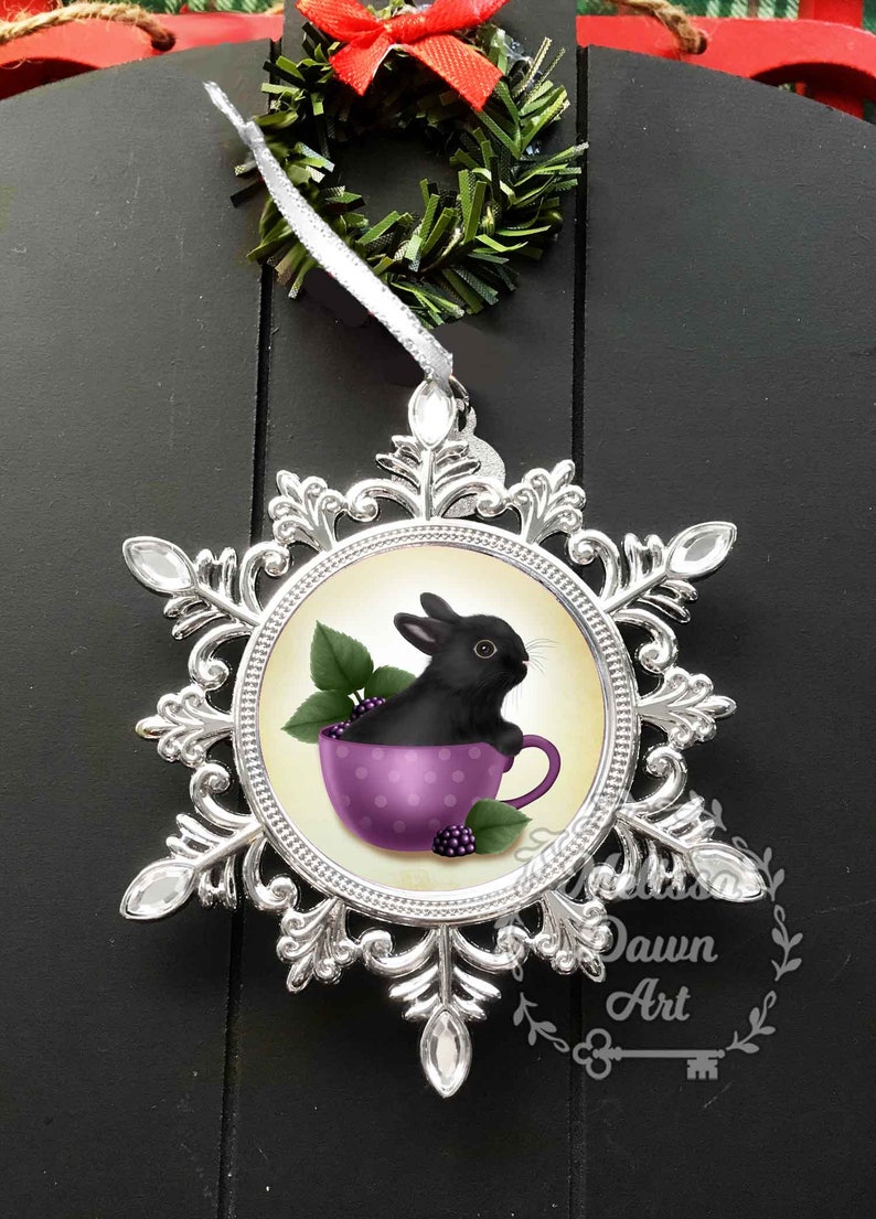 Rabbit Ornament / Custom Bunny Ornament / Tea Ornament / Etsy