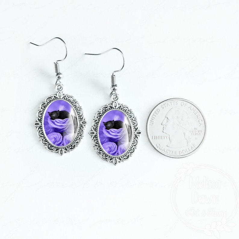 Calico Cat Cameo Earrings Cat Earrings Calico Cat Earrings Cat Jewelry Gifts for Cat Lovers Cat Owners Cat Art Gypsy Moon