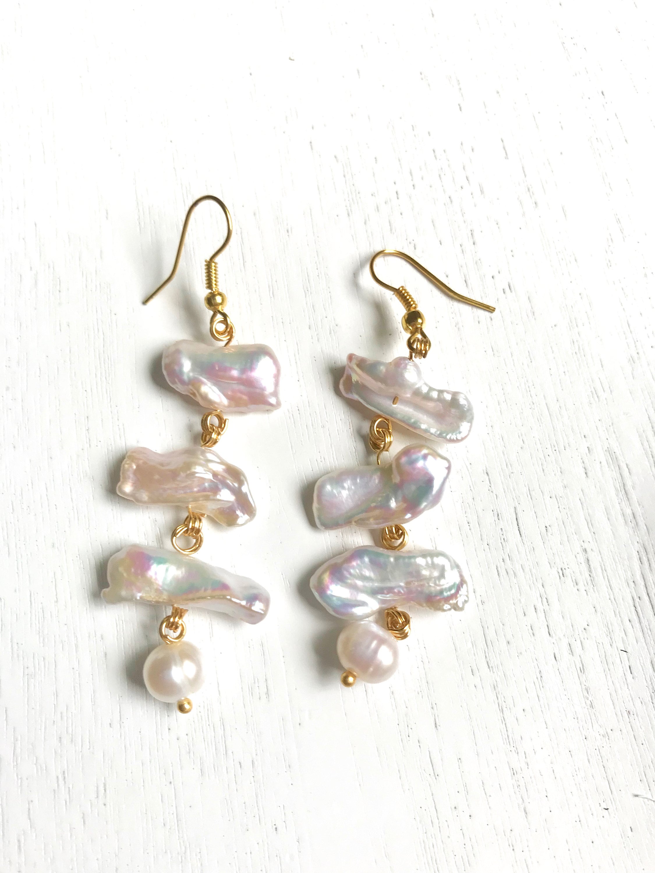 Orecchini Pendenti Boho Con Perle D'Acqua Dolce E Gancio In Argento - Eleganti Gioielli Per Donna E Ragazza, Idea Regalo Damigella - 3