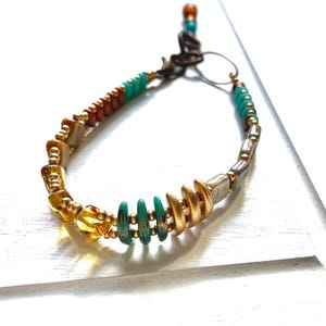 Handmade Bohemian Beaded Bracelet: Czech Glass, Boho Chic