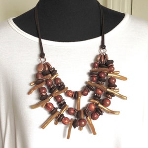 Handmade Polymer Clay Bead Necklace: Tribal Multi Strand Jewelry