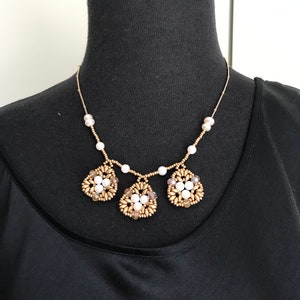 Handmade Pearl Chain Necklace: Artisan Crafted, Unique Design