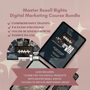 Master Resell Rights Digital Marketing Course Bundle, Comprehensive Training, Faceless Strategies, Online Business Growth, Passive Income