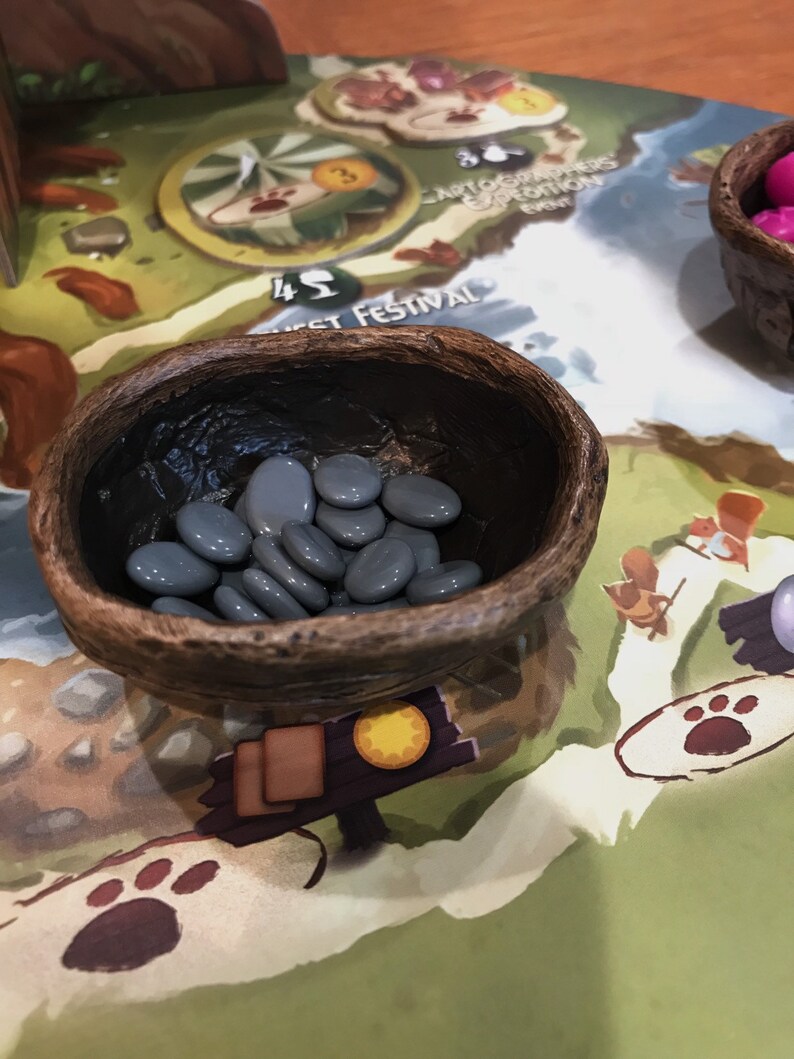 Walnut Nut Shell Resource Baskets / Bowls for Games Like Etsy