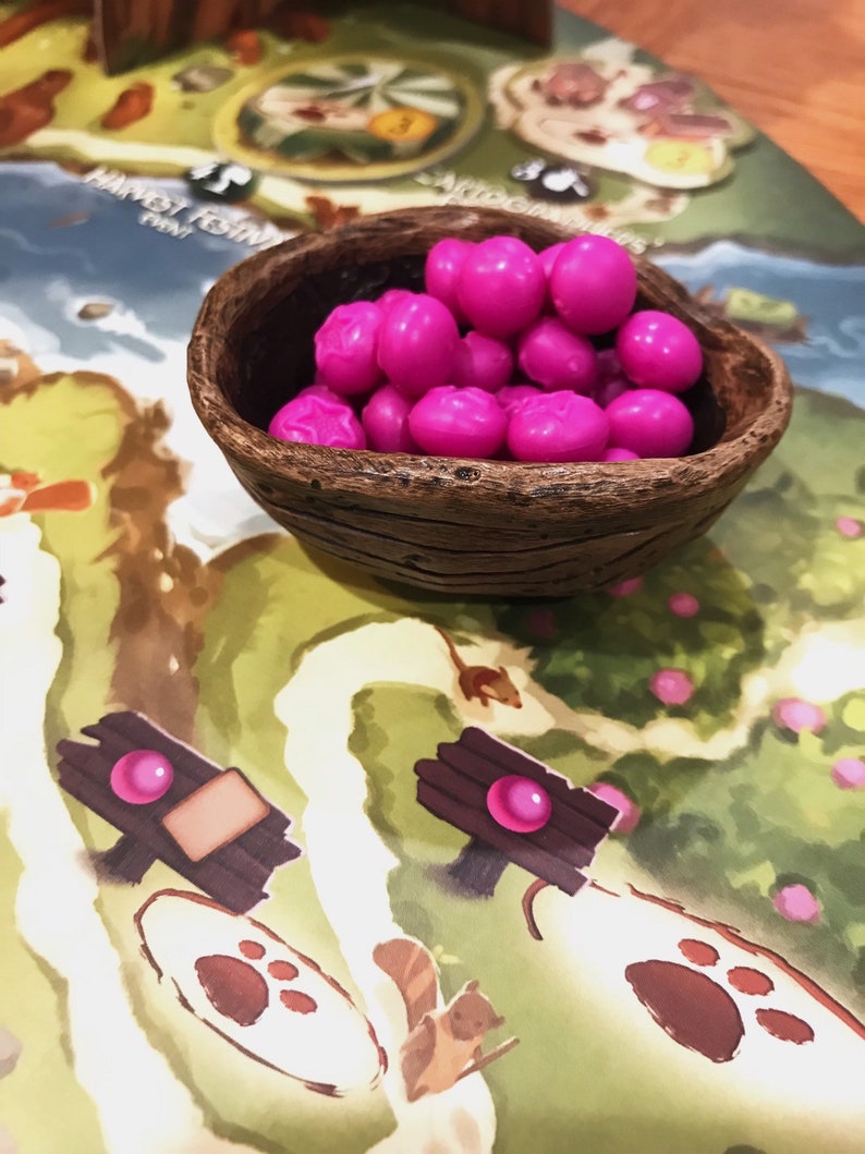 Walnut Nut Shell Resource Baskets / Bowls for board games such Etsy