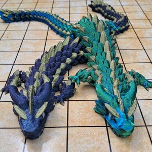 Articulated Dragon – 3D Printed Flexible Fantasy Creature, 11&quot; Multicolor PLA Collectible Toy