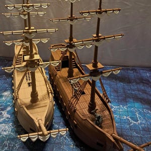 D&D Fantasy Table-Top Large Ship, Three-Levels, Magnetic, Modular, For 28mm Minis, Dungeon and Dragons