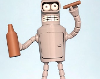 Futurama Chef Bender Figure With Suicide Booth by Moore - Etsy