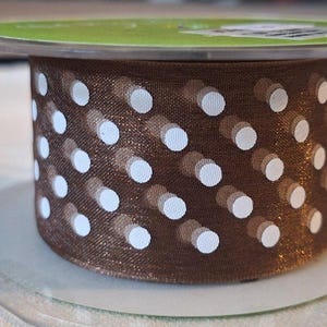 braunes hauchzartes Tupfenband als Meterware