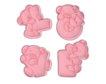 Teddy bear Cookie Stamp Cutters Fondant Stamp Cutters Mould Cake Cookie Decorating Cutters Tools