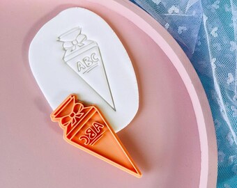School Cone Schultüte Cookie Stamp Cutters Fondant Stamp Cutters Mould Cookie Decorating Cutters Tools