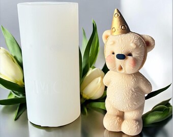 Birthday Teddy 3D Silicone Mold Chocolate mold Cake topper