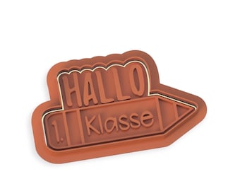 School pencil Hallo 1.Klasse Cookie Stamp Cutters Fondant Stamp Cutters Mould Cake  Cookie Decorating Cutters Tools