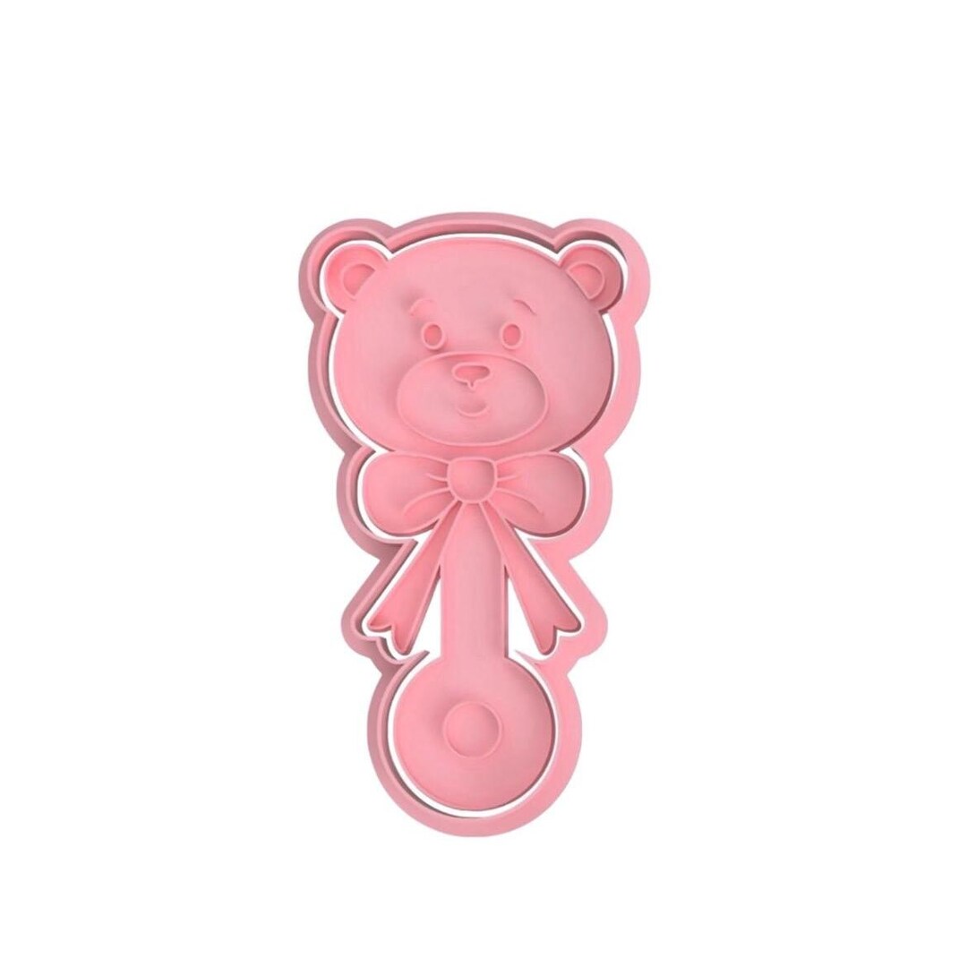 Baby Teddy Bear Rattle Cookie Stamp Cutters Fondant Stamp Cutters Mould ...