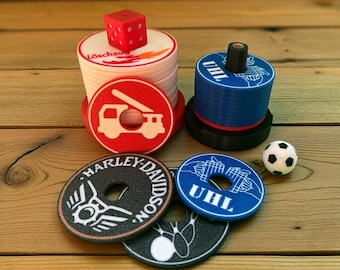 Gepersonaliseerd Schocken-bestek | 3D-geprinte Schocken-set | Drinkspelcadeau voor mannen | Dobbelspel | Vrijgezellenfeest voor mannen