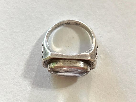 Sterling Silver Bezel Set Crystal Quartz Ring Vin… - image 3