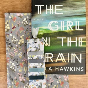 Gray Wildflower Large Book Sleeve | Handmade Book Cover | Book Gift | Cozy Hard Cover Book Protection