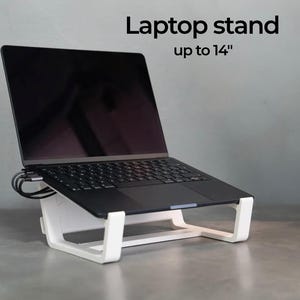 Laptopställ med kabelhantering - Lämplig för bärbara datorer upp till 14 tum