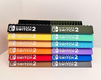 Soporte/base para juegos de Nintendo Switch 2. Capacidad para al menos 12 cajas de juegos. ¡También disponible con texto personalizado!