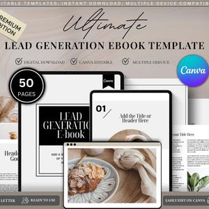 Lead Generation Ebook Template: Digital Marketing & Email Capture (PDF/Canva Template)