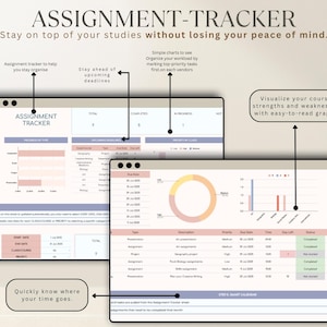 Assignment Tracker Spreadsheet: Student Planner for Google Sheets & Excel (Digital Download))