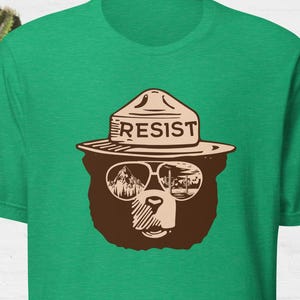 Ranger Bear RESIST T-Shirt: Alt-NPS, Mountain Forest Design, Comfort Fit (Bella & Canvas 3001)