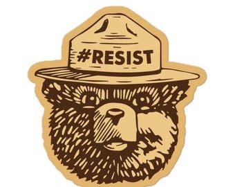 Resist Bear Sticker: Alt National Parks, Forest (3 Sizes)