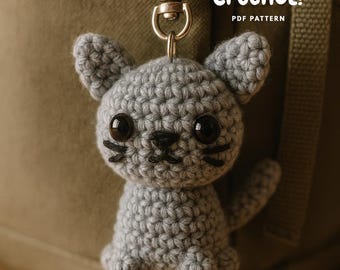 Cat Amigurumi Crochet Pattern PDF | Mini Keychain Instant Download Tutorial