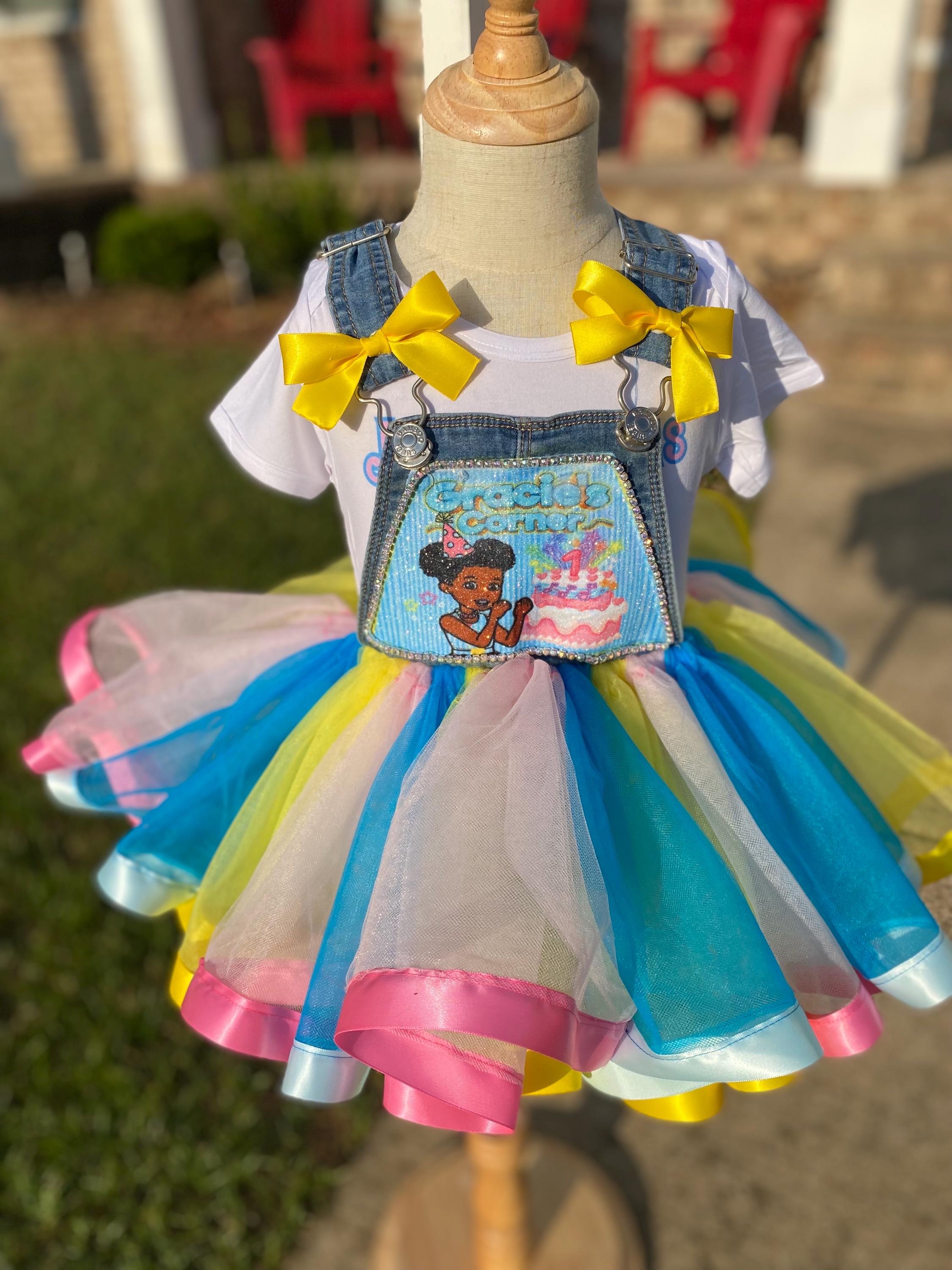 white christmas dresses Kids Baby Girls Toddler Summer Overalls Denim Frilly Tutu Dress 6M-4Y