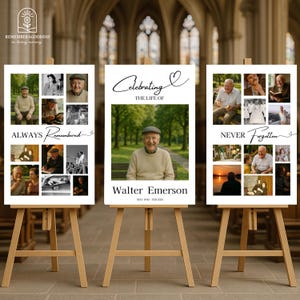 Minimalist Funeral Photo Collage Poster: Celebration of Life Memorial (Digital Download)
