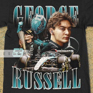 Koszulka wyścigowa George'a Russella w stylu retro: projekt Motorsport z lat 90. AU18