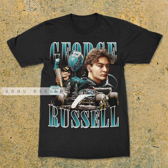 George Russell Retro Racing Shirt: 90s Motorsport Design AU18