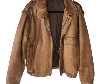 Vintage 1978 Avirex Type A 2 Leather Flight Jacket: Normandy US