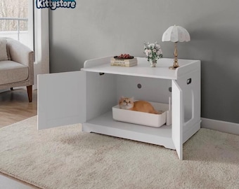 Cat Litter Box Enclosure | modern look| Storage Cabinet, Furniture Style