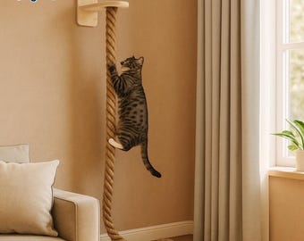 Katzen Kletterseil | Wandmontierter Kratzbaum Sisal Seil Lounging | Interaktives Spielzeug