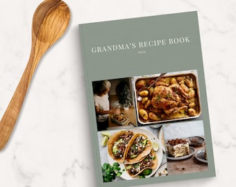 Custom Family Recipe Book Template: Keepsake Cookbook (Canva Digital Download)