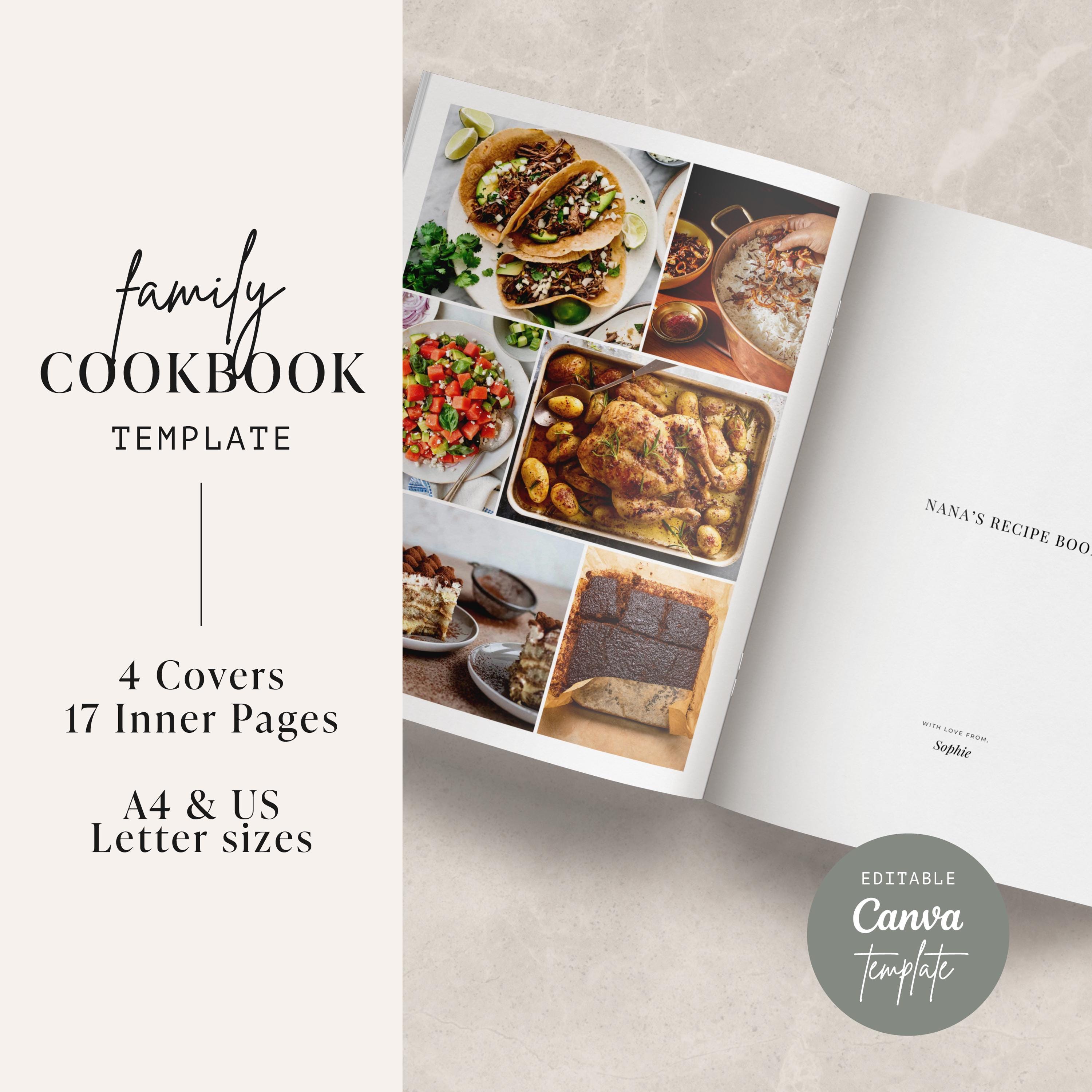 Custom Family Recipe Book Template: Keepsake Cookbook (canva Digital ...