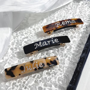Custom Name Hair Clips Original Design Diamond Hair Pins Customizable Initials/Text Hair Accessories with Shiny Glitter Effect Gift for Her