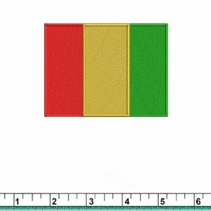Flag of Guinea Embroidery Flag Hat size, Flag Embroidery small, Medium Size Embroidery Guinea Flag Files, PES, EMB, DST Files Only Tourism