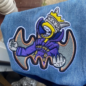Cartoon-Inspired Blue Devil Embroidery Design | Supervillain Style | Digital Download PES and DST Embroidery Files