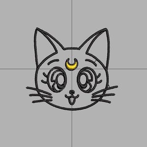 Popular Anime Luna Cat Embroidery Design – 5x3 Kawaii Trendy Emb Download in PES, DST, JEF Formats | Cute 90s Anime xxx