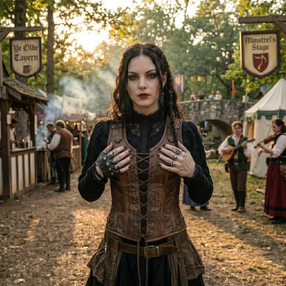 Handmade Women Leather Corset Vest Brown Cowhide Lace Up Renaissance Bodice Steampunk Waist Cincher Gothic Costume Top
