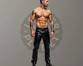 100% Real Lambskin Black Leather Pant For Men - Handmade Leather Pant for Men - Classic Leather Black Pant - Personalized Leather Pant Men