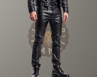 100% echte Lammlederhose für Herren - Handgefertigte Echtlederhose für Herren - LGBTQ Fashion Pant Herren - Personalisierte Lederhose Herren